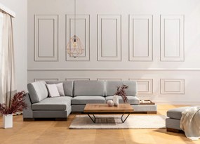 Sofá de Canto Tulip - Cinza Claro - 193 cm x 313 cm x 97 cm x 80 cm