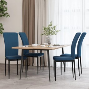 Cadeiras de jantar 4 pcs veludo azul