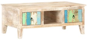 Mesa de centro 100x55x40 cm madeira de acácia áspera