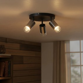 Foco de teto Gunmetal Redondo 3-Luzes Rotativo e Ajustável - Drain