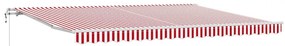 Toldo Retrátil Vermelho e branco 450 × 300 cm Vermelho e branco