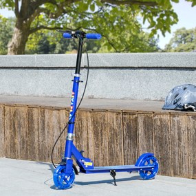 Trotinete infantil para crianças dos 3 aos 8 anos, trotinete dobrável de 2 rodas com rodas LED luminosas, 4 posições de regulação de altura, azul