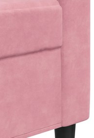 4 pcs conjunto de sofás com almofadões veludo rosa