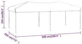Tenda para festas dobrável 3x6 m cinzento-acastanhado