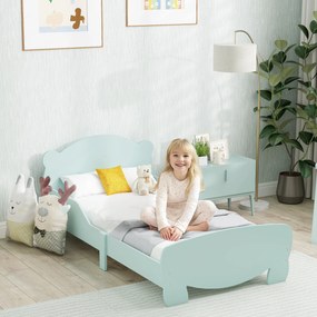 Cama infantil 70 x 140 cm (COLCHÃO NÃO INCLUIDO) com grades de segurança com tema de ursinhos, para meninos e meninas dos 3 aos 6 anos, verde