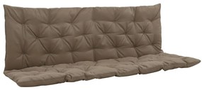 vidaXL Almofadão p/ cadeira de baloiço 150 cm tecido cinza-acastanhado
