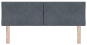 Cabeceira LED Estilo Blocos de Diamante Cinza Escuro 160 cm em Veludo