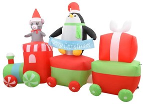 Decorações festivas VidaXL  Pinguim e rato de comboio insuflável 350 cm