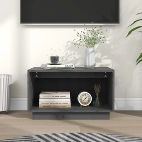 Móvel de TV 60x35x35 cm madeira de pinho maciça cinza
