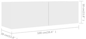 5 pcs conjunto de móveis de TV derivados de madeira branco