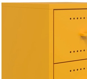 Mesas de cabeceira 2 pcs 36x39x43,5 cm aço amarelo mostarda