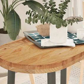vidaXL Tampo de mesa 80x40x4 cm carvalho maciça oval castanho-claro