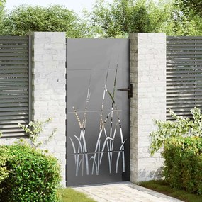 Portão de Jardim Preto 105 x 200 cm Aço com Revestimento em Pó