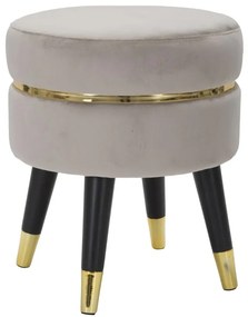 BANCO PARIS CINZA/DOURADO CM Ø 35X40,5