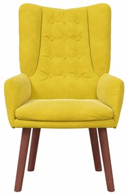 Poltrona Relaxante vidaXL em Veludo Amarelo
