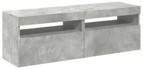 Móveis de TV com luzes LED 2 pcs 60x35x40 cm cinzento cimento