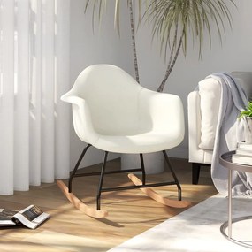 vidaXL Cadeira de baloiço tecido cor creme