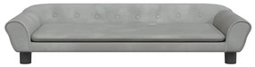 Sofá infantil 100x50x26 cm veludo cinzento-claro