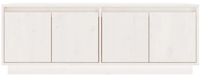 Móvel de TV 110x34x40 cm madeira de pinho maciça branco