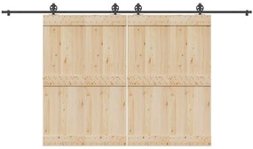 Kit de ferragens para porta deslizante 400 cm aço preto