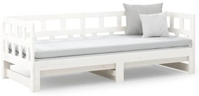 Sofá-cama de puxar 2x(90x200) cm pinho maciço branco