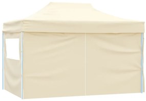 Tenda pop-up dobrável com 4 paredes laterais 3x4,5 m branco nata
