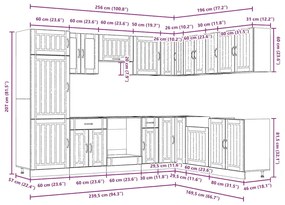 14 peças armário de cozinha conjunto Lucca concreto cinza