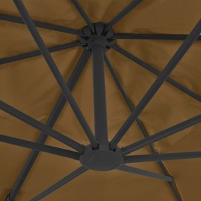 Guarda-sol de jardim com base portátil cinzento-acastanhado