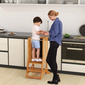 Auxiliar de cozinha para bebês, torre de apoio para bebês com quadro-negro e quadro branco - rosa