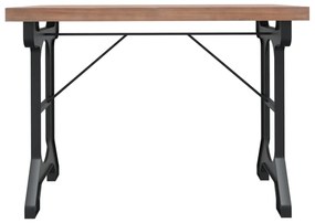 Mesa de jantar 110x65x82 cm madeira de abeto maciça e ferro