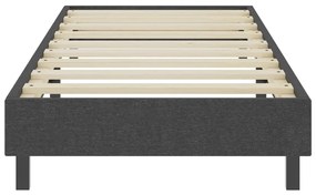 Cama boxspring 100x200 cm tecido cinzento-escuro