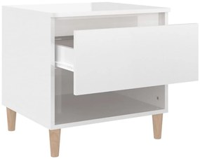 Mesa de cabeceira 50x46x50cm derivados madeira branco brilhante