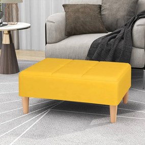 vidaXL Apoio de pés 78x56x32 cm tecido amarelo
