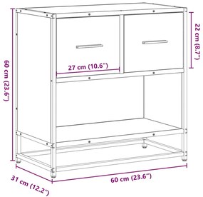 Mesa cabeceira carvalho castanho 60x31x60 cm madeira trabalhada