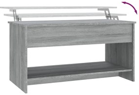 Mesa de centro 102x50x52,5 cm madeira processada sonoma cinza