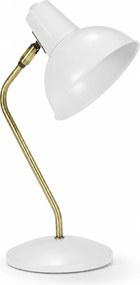 Candeeiro de Mesa Andrea House Branco e Dourado 37 cm