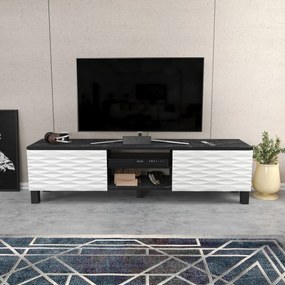 Móvel TV Lukas – Preto e Branco – 150 cm x 35 cm x 40,3 cm