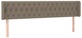 Cabeceira de cama c/ luzes LED 183x16x78/88cm cinza-acastanhado