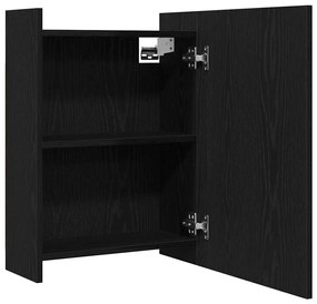 Armário Espelho de Casa de Banho vidaXL Preto Carvalho 62,5x20,5x64cm