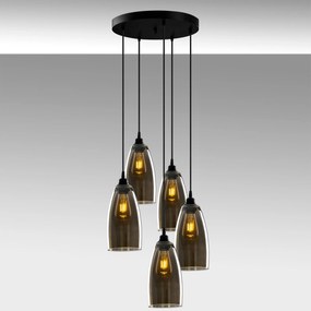 Candeeiro de Teto Smoked – Fumê – 47 x 47 cm
