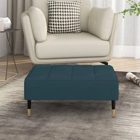 vidaXL Apoio de pés 78x56x32 cm veludo azul