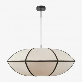 Luminária De Teto Em Linho Patraix Preto & Preto Ø70 Cm Patraix - Sklum