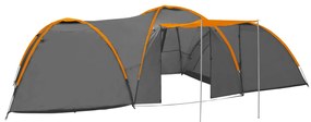 Tenda iglu de campismo 650x240x190 cm 8 pessoas cinza e laranja