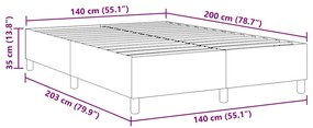 Cama Box VidaXL Creme 140x200 cm Tecido de Corduroy