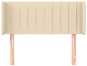 Cabeceira de cama c/ abas tecido 83x16x78/88 cm creme