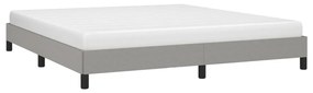 Estrutura de cama sem colchão 160x200 cm tecido cinzento-claro