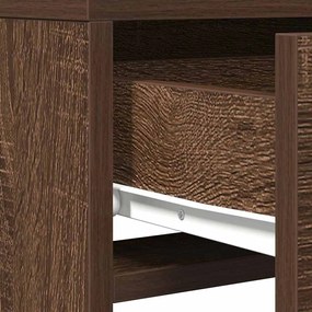Mesa de Maquiagem vidaXL com Luzes LED Castanho Carvalho 50x41x140 cm