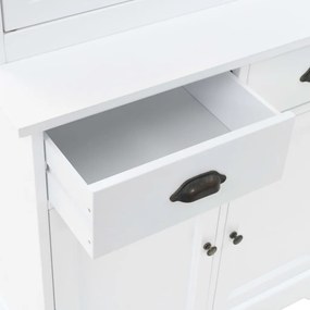 Aparador c/ 4 portas em MDF + madeira de pinho 80x40x180 cm
