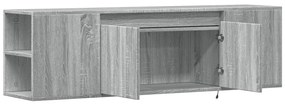 Móvel de parede p/ TV c/luzes LED 135x31x39,5cm cinzento sonoma