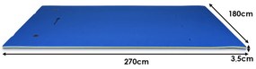 Colchão flutuante piscina, praia de espuma XPE ecológico com cabeça enrolável adequado para 3-5 pessoas 270 x 180 x 3,5 cm Azul